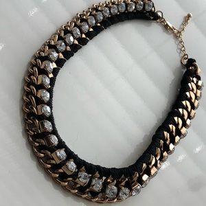 Forever 21 Gold Chain & Black Cord Choker